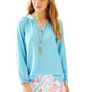 Lilly Pulitzer Elsa top Seaspray blue